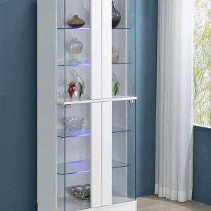 Cabra White LED Display Case Curio Cabinet