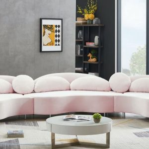 Vivacious Pink Velvet 3pc. Sectional