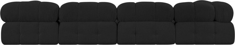 Ames Black Boucle Fabric Sectional - Image 2
