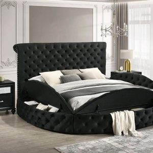 BRIGITTE Black King BED FRAME