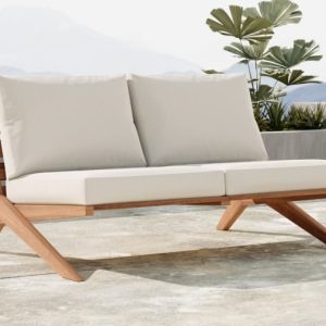 Tahiti Water Resistant White Fabric Outdoor Sofa