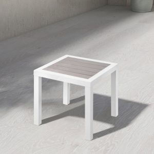 Nizuc Grey Wood Outdoor Patio End Table