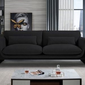 Stylus Black Boucle Fabric Sofa