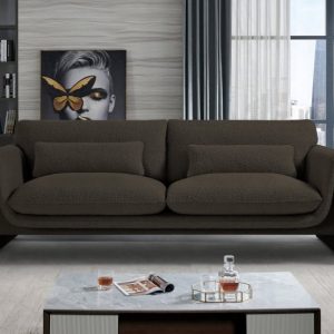 Stylus Boucle Brown Fabric Sofa