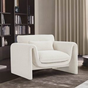 Stylus Boucle Cream Fabric Chair
