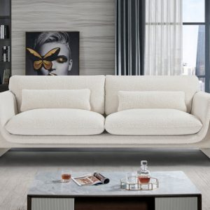 Stylus Boucle Cream Fabric Sofa