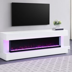 Vallerie 71" TV Stand with Visual Flame Box and Bluetooth