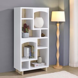 Dalton 65-inch 6-shelf Bookcase White and Distressed Pine