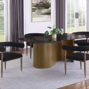Edson 5-piece Bronze Glass Top Dining Table Set