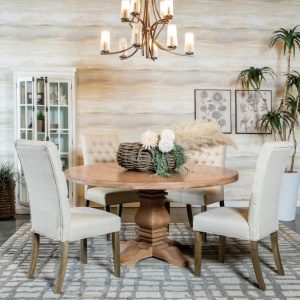 Florence 5-piece Rustic Round Dining Table Set