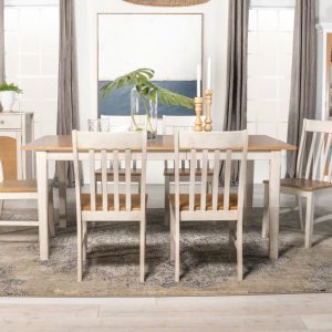 Kirby Off White 7-piece Rectangular Dining Table Set