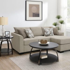Storey Camel Upholstered Sleeper Sectional Chaise