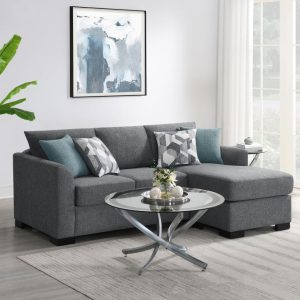 Storey Grey Upholstered Sleeper Sectional Chaise