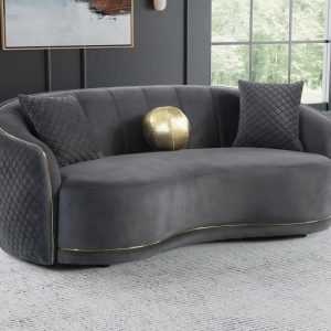 Brookside Velvet Upholstered Curved Sofa