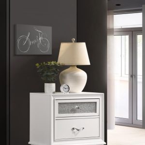 Barzini White Nightstand