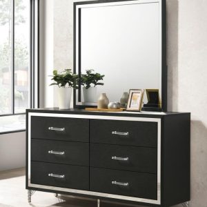 Lucia Black Dresser and Mirror