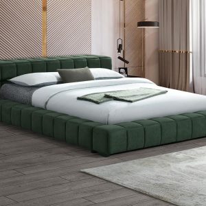 Trinity Green Upholstered Full Platform Bed