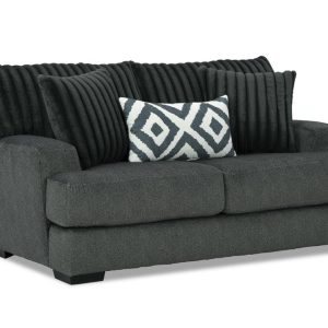 Tweed Gun Metal Love Seat