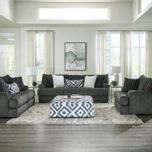 Tweed Gun Metal Living Room Collection