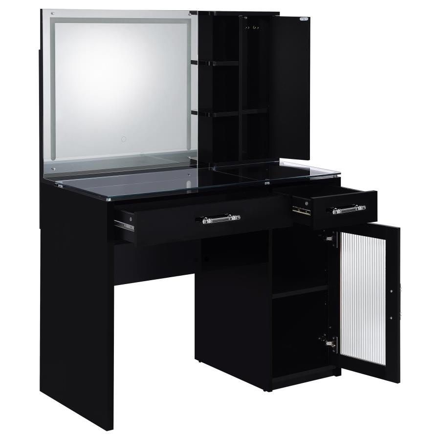 Flora Black Vanity with LED Mirror - Image 4