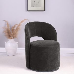 Harjo Charcoal Velvet Swivel Chair
