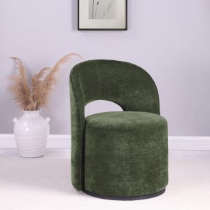 Harjo Olive Green Velvet Swivel Chair