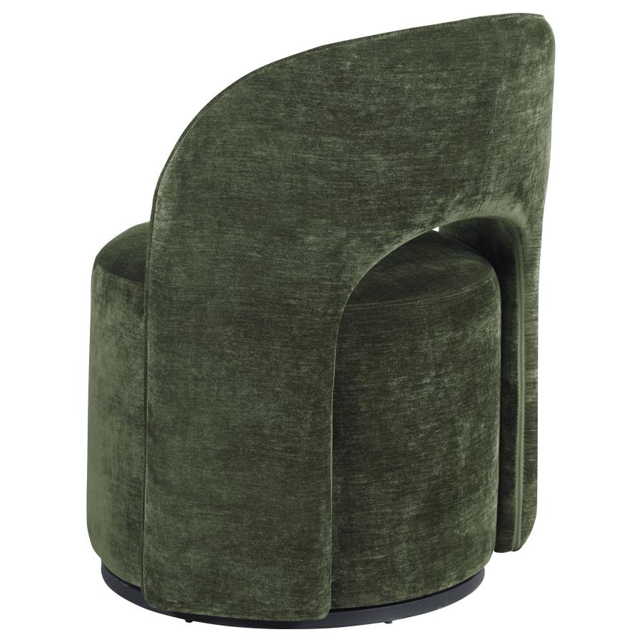 Harjo Olive Green Velvet Swivel Chair - Image 2