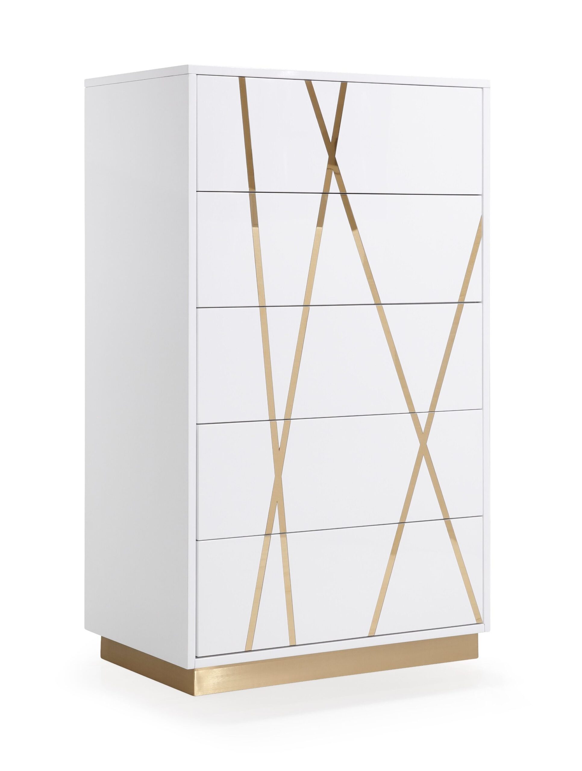 Modrest Nixa Modern White & Gold Bed Room Collection - Image 4