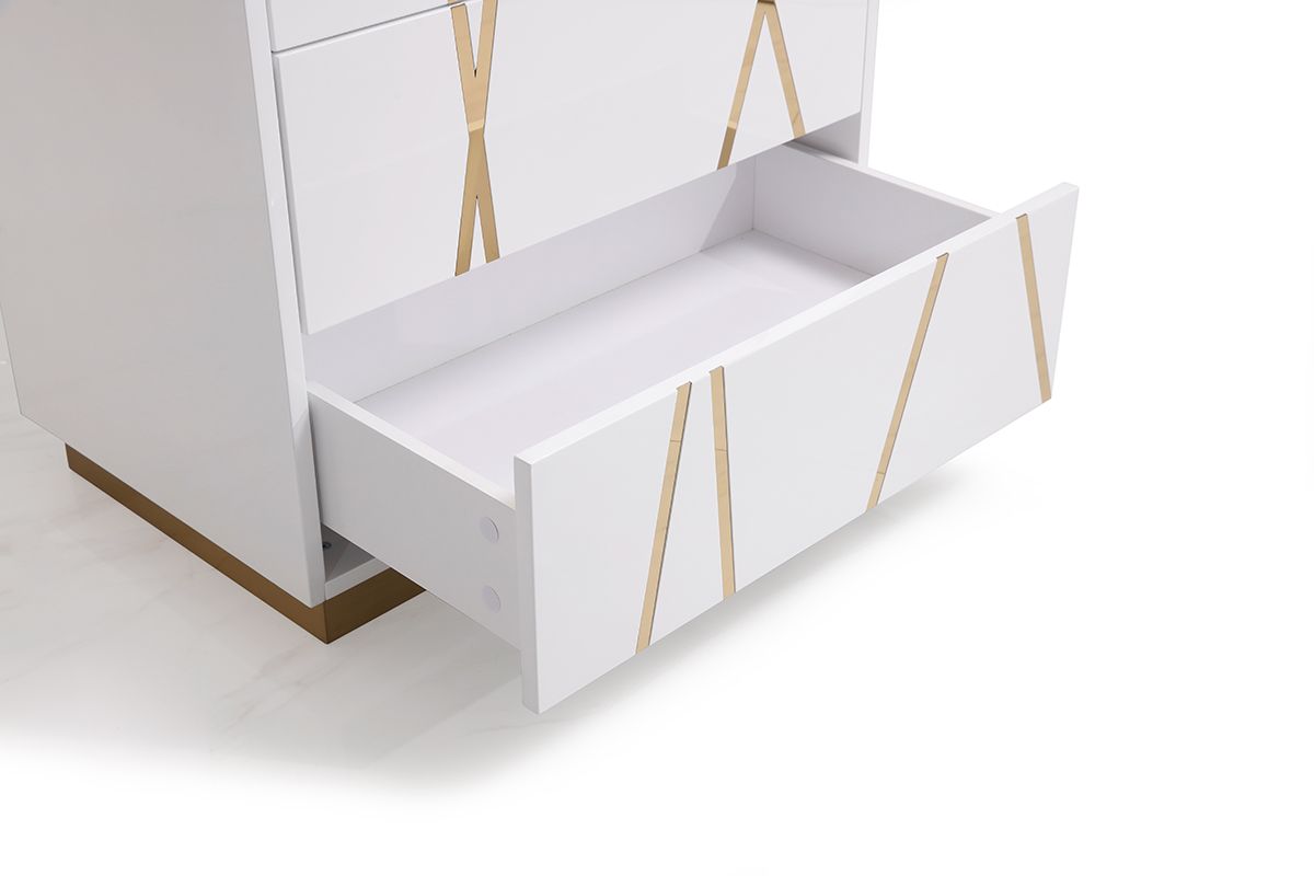 Modrest Nixa Modern White & Gold Bed Room Collection - Image 2