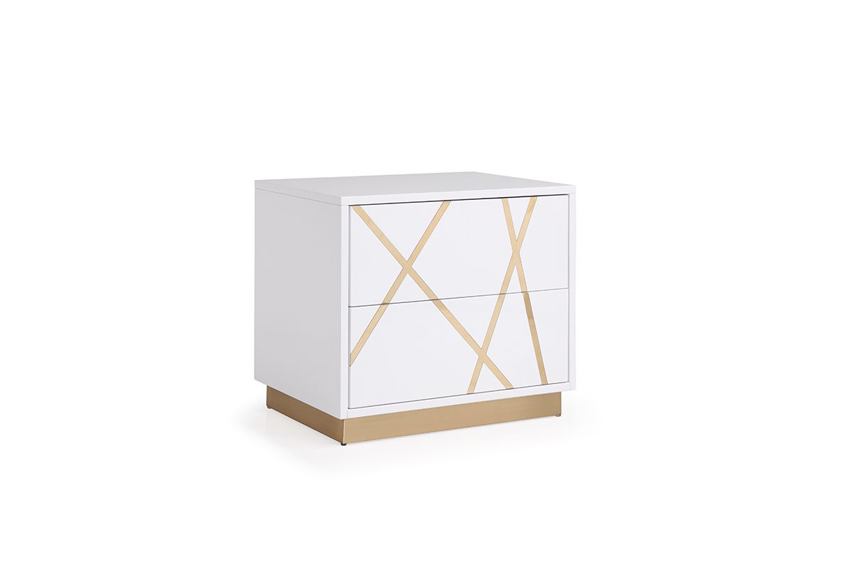 Modrest Nixa Modern White & Gold Bed Room Collection - Image 5