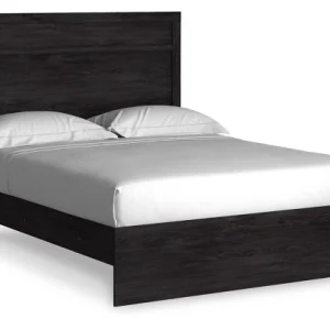 Belachime Charcoal King Panel Bed