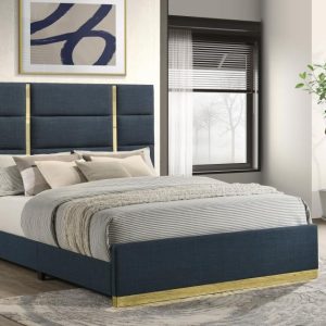 Ines Navy Blue Queen Bed