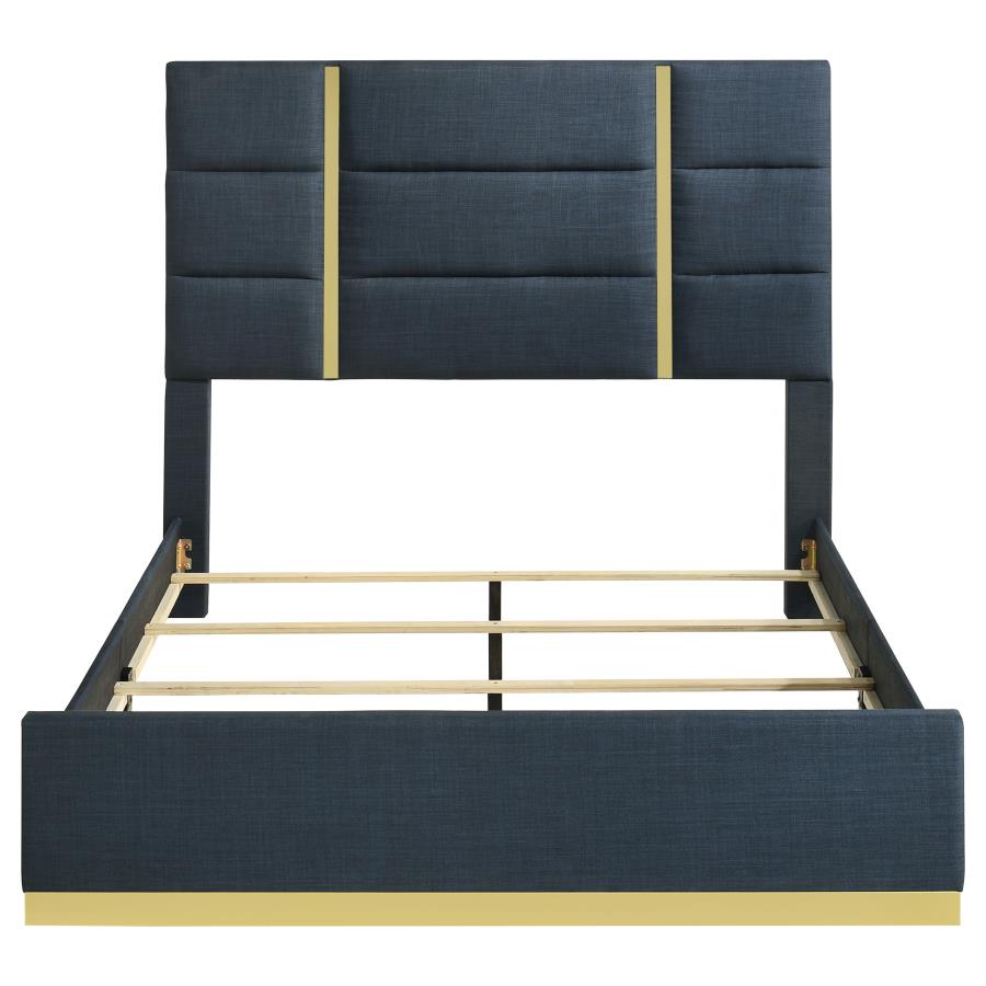 Ines Navy Blue Queen Bed - Image 2