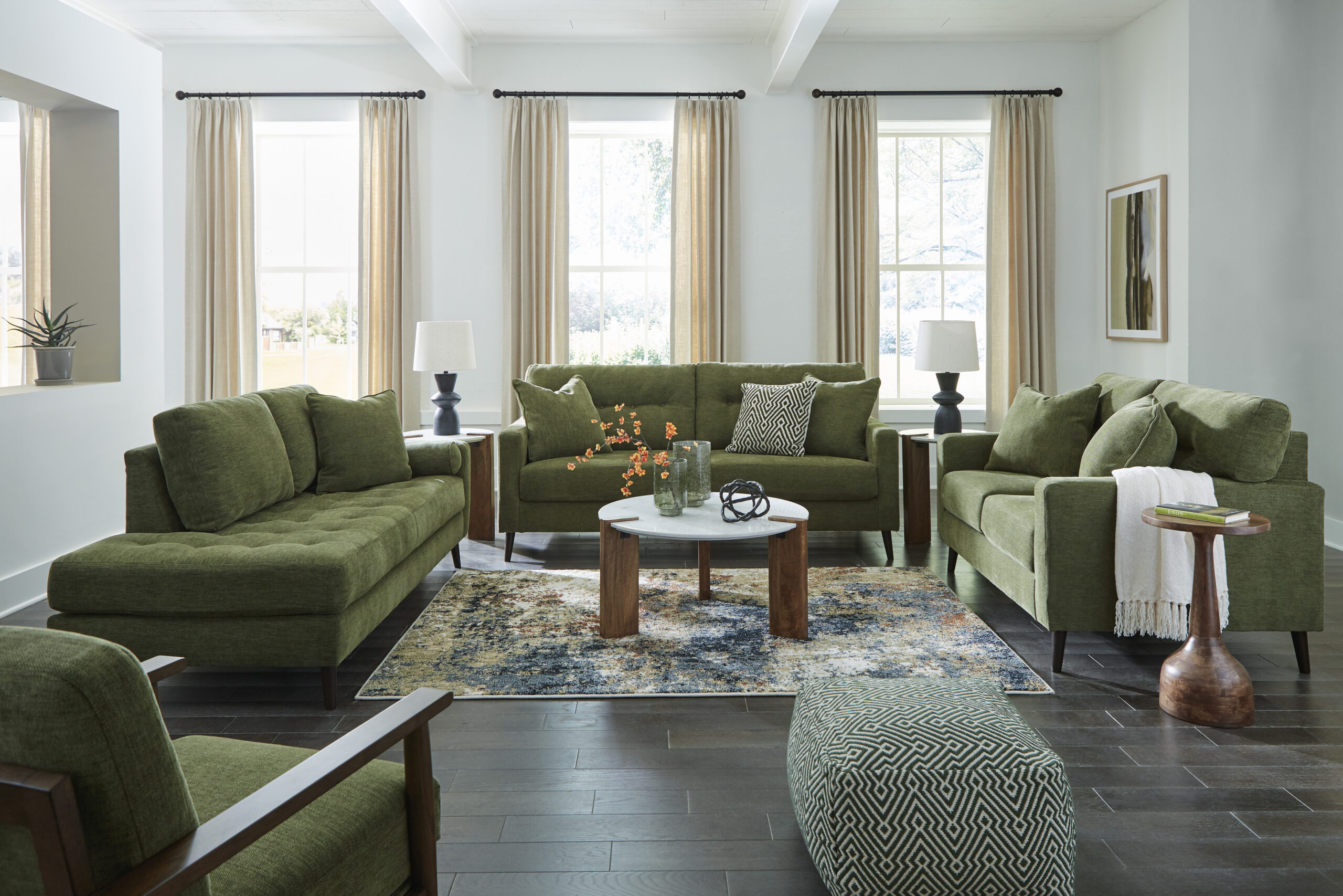 Bixler Olive Living Room Collection