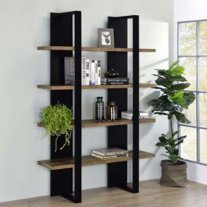 Danbrook Bookcase Black and Walnut