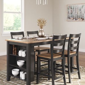 Gesthaven Dark Brown Counter Height Dining Table Set