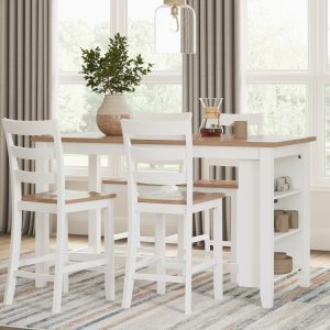 Gesthaven Counter Height White Dining Table Set
