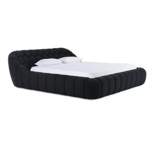 Yolonda - King Modern Black Fabric Bed